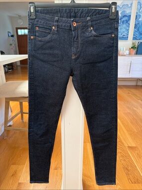 A Doublewood Project Women's Selvedge Skinny Dark Wash Denim Jeans (27)